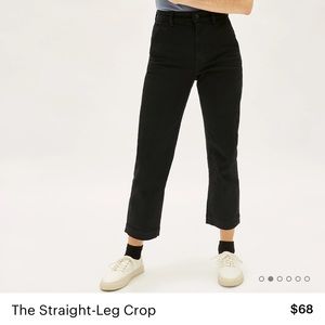 Everlane straight leg crop size 4 black